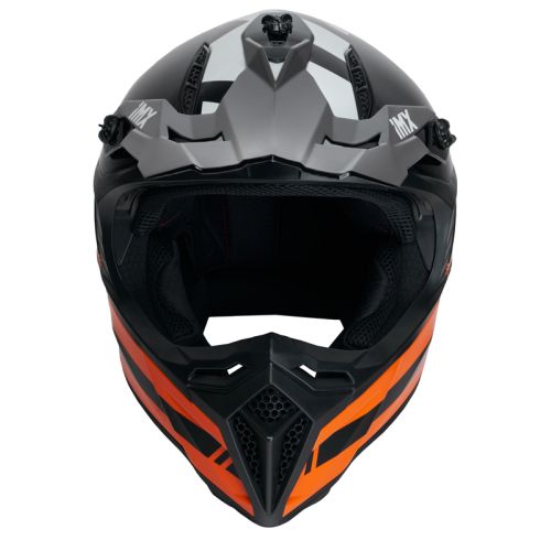 Kask Motocyklowy cross quad IMX FMX-02 BLACK/ORANGE/WHITE GLOSS